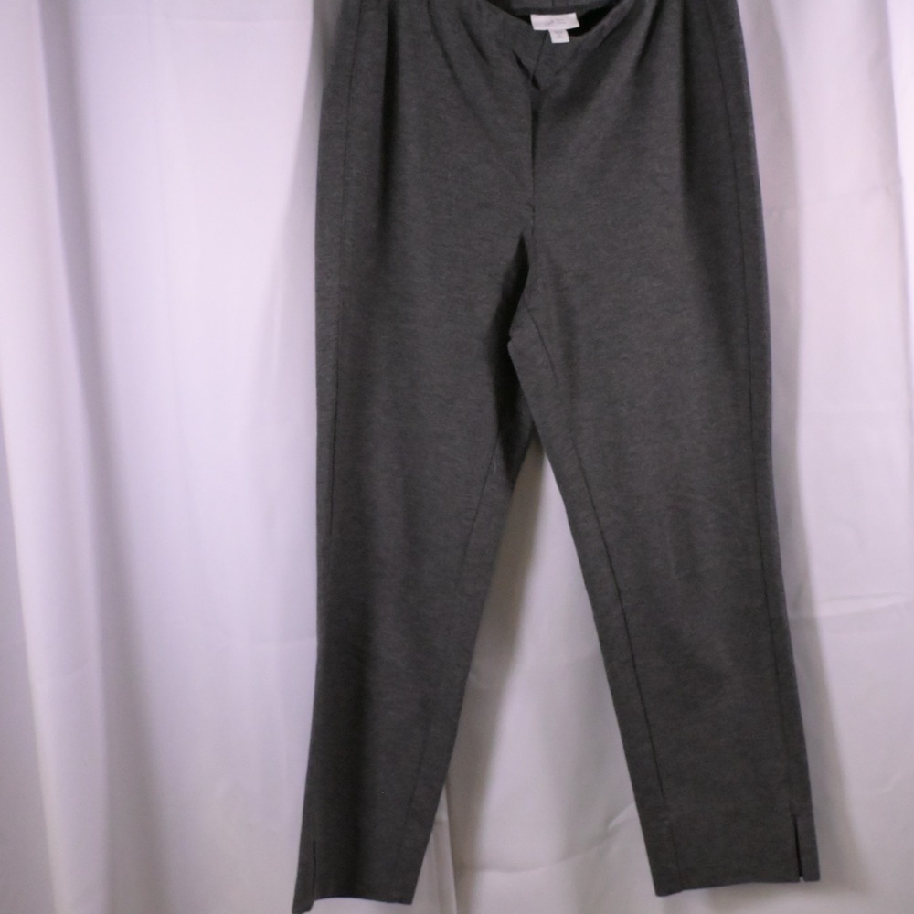 J‎ Jill Gray Ponte Slim Leg Pull-On Split Hem Pants Women's Petite M 32x26